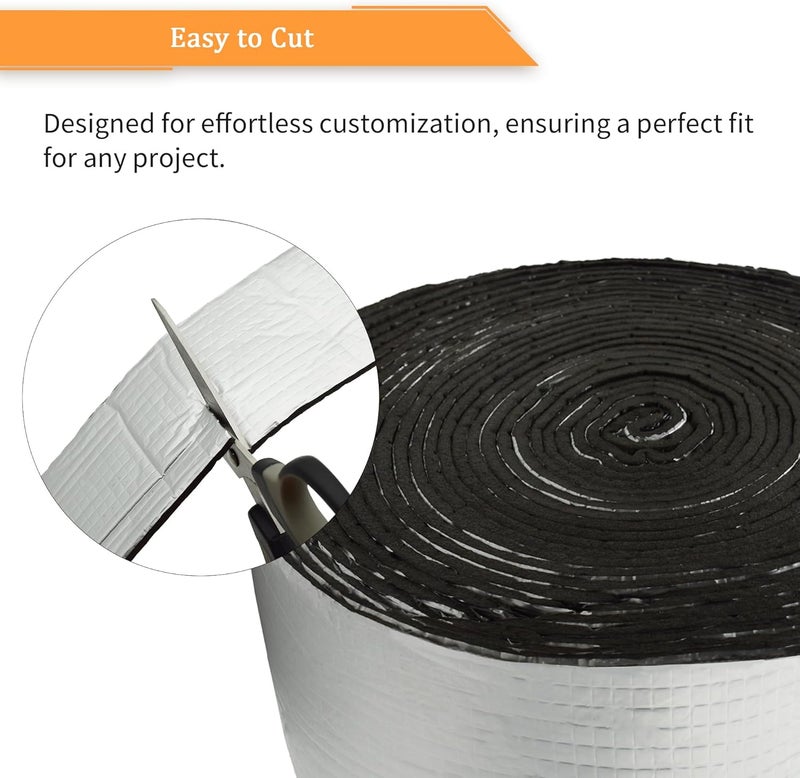 DOBTIM Foam Foil Pipe Insulation Wrap 2 in x 32 ft,Reflective Foil Insulation Tape Self Adhesive with High Resilience for Pipe Insulation Wrap - Image 4